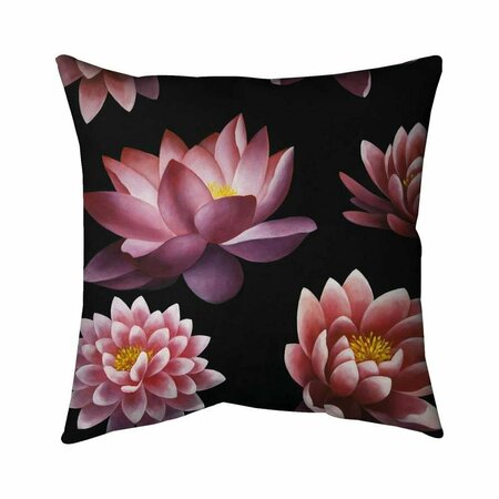 FONDO 20 x 20 in. Lotus Flower Pattern-Double Sided Print Indoor Pillow FO2794450